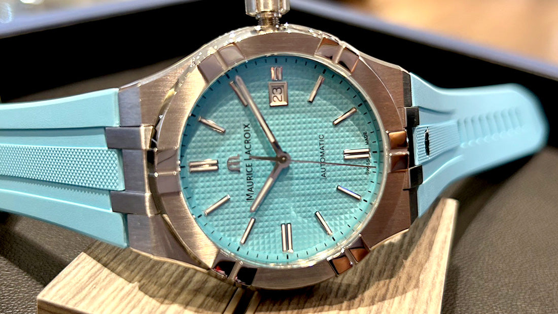 新品 Maurice Lacroix ブルー ラバーベルト 時計 アクセサリー