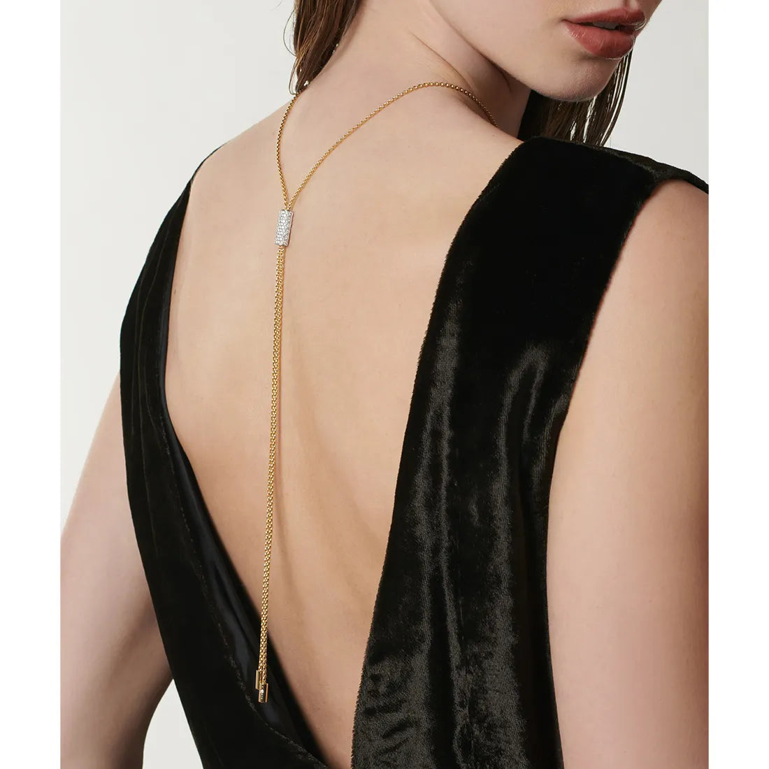 ARIA ダイヤモンドパヴェ付き両面スライダーネックレス