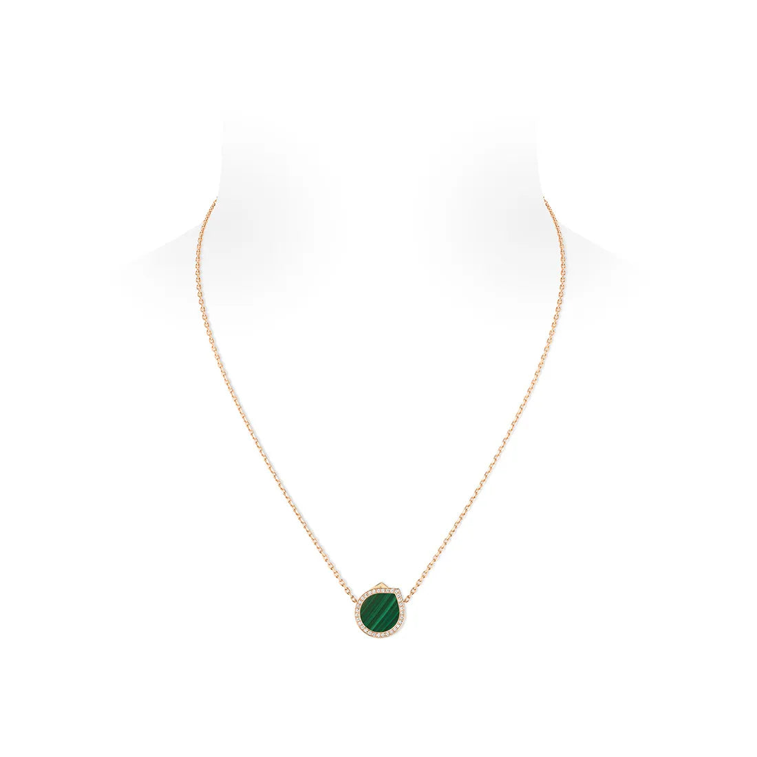 Antiferペンダント ピンクゴールド、マラカイト