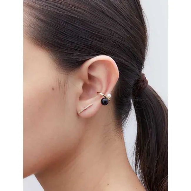 オニキス ダブルパール イヤーカフ