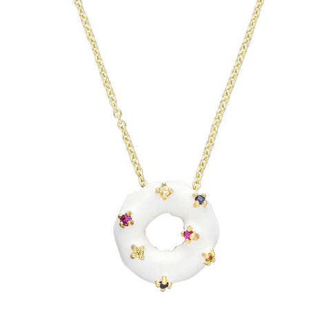 DONUT ICE GLAZED WITH SAPPHIRES NECKLACE ドーナツアイスグレイズドマルチサファイアネックレス