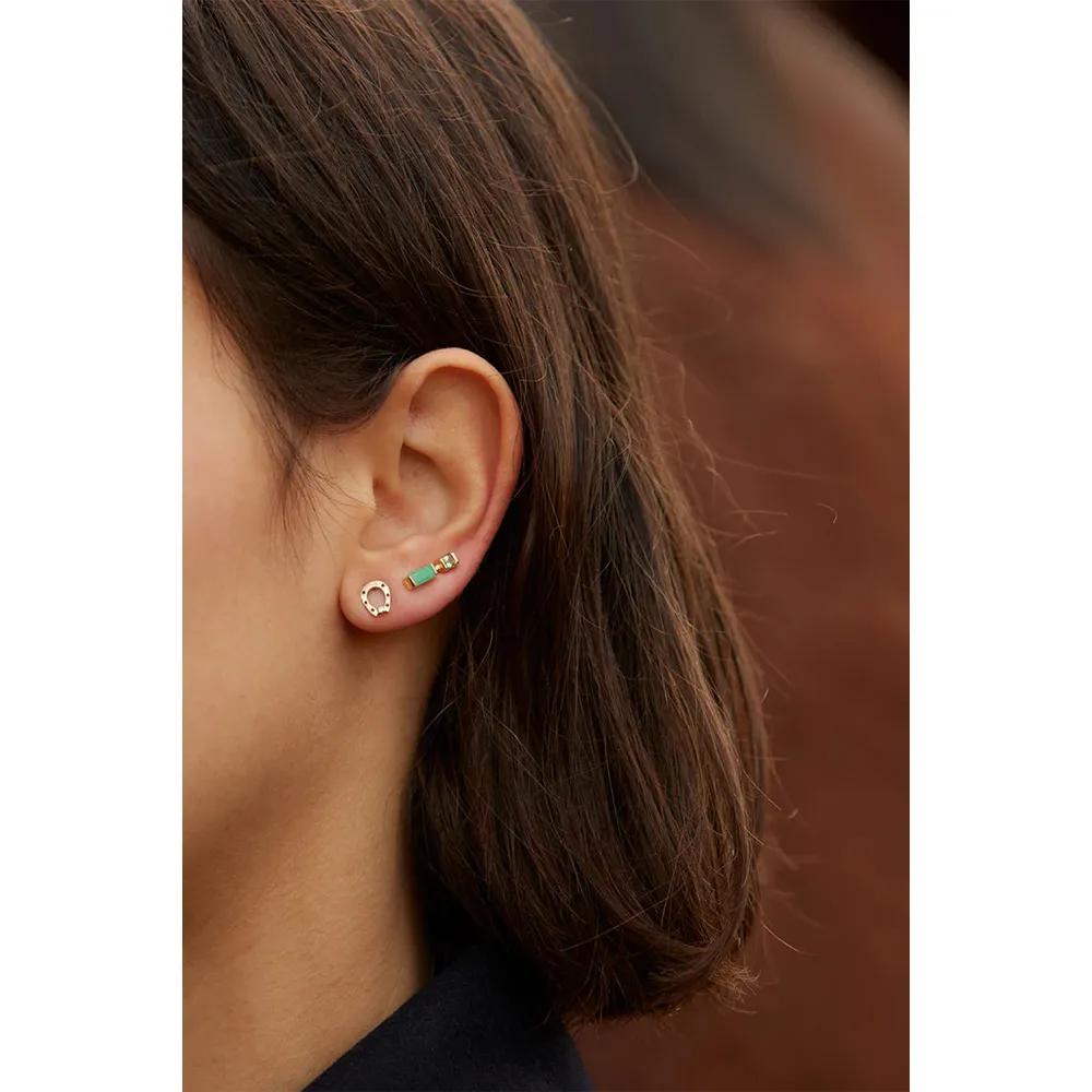 MINI HORSESHOE ダイヤモンド ピアス シングル