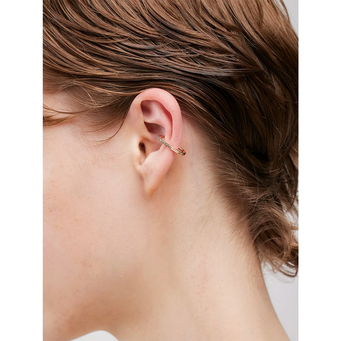 GOSSAMER オブロングダイヤモンド イヤーカフ ブラックルテニウム