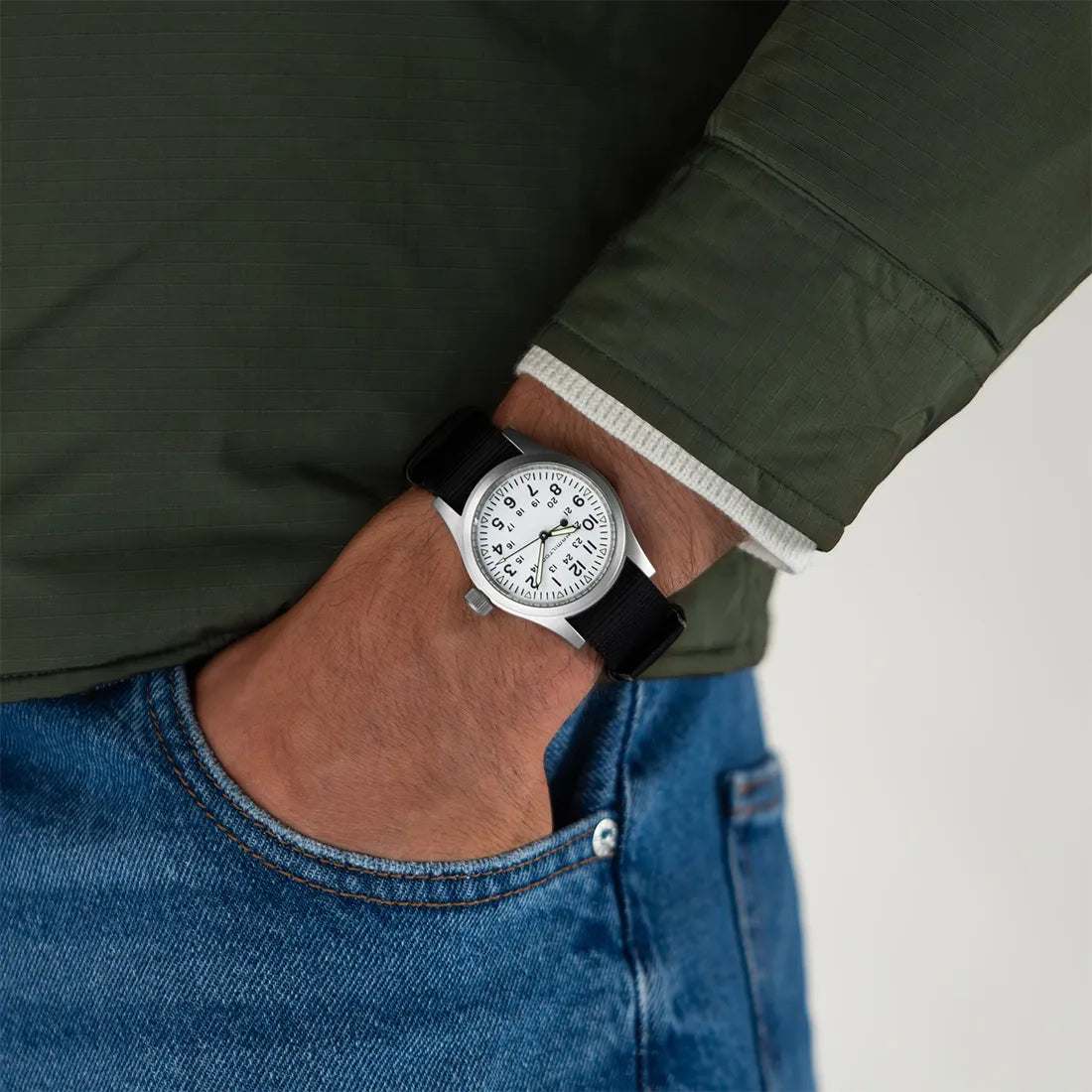 カーキ フィールド メカ 38mm