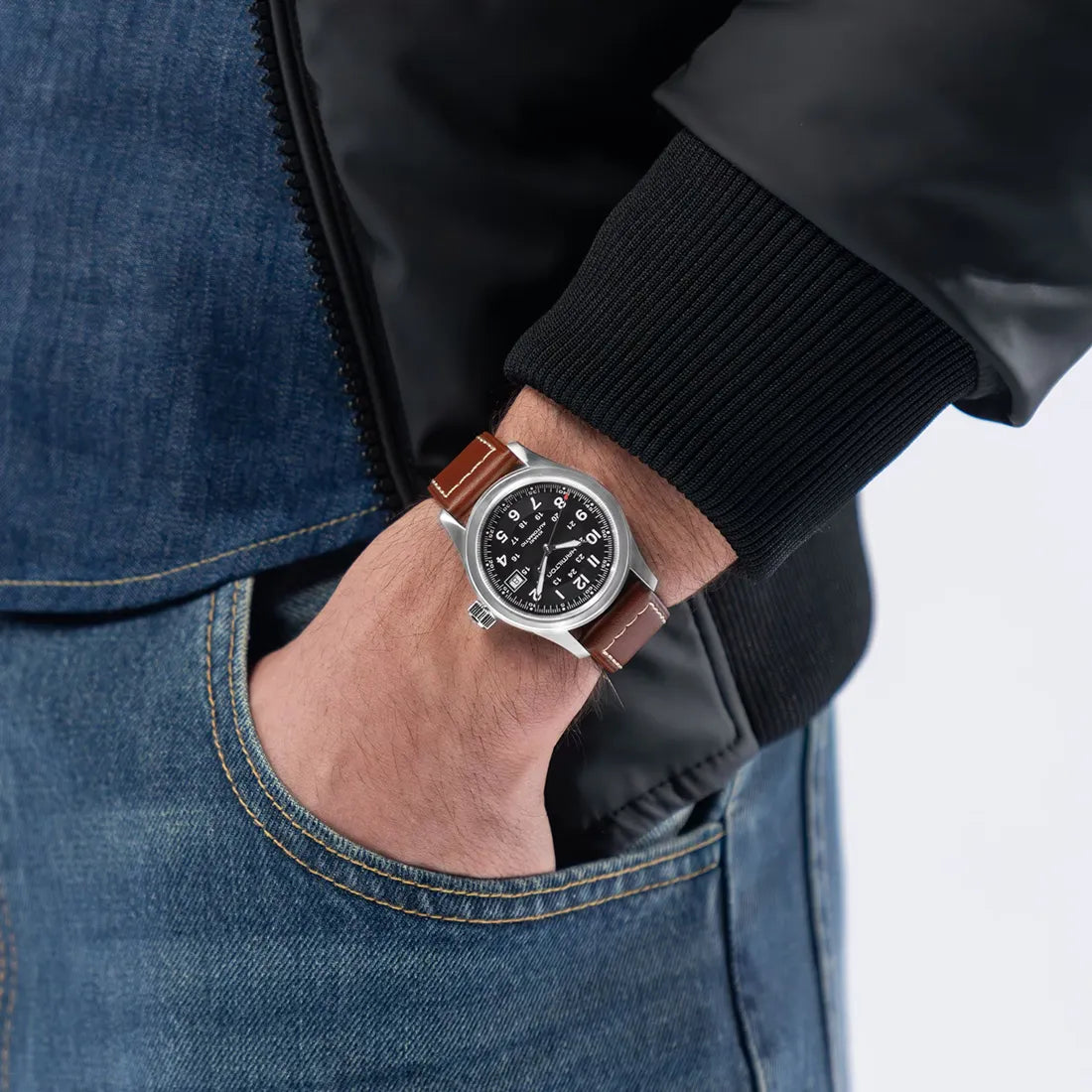 カーキ フィールド オート 38mm