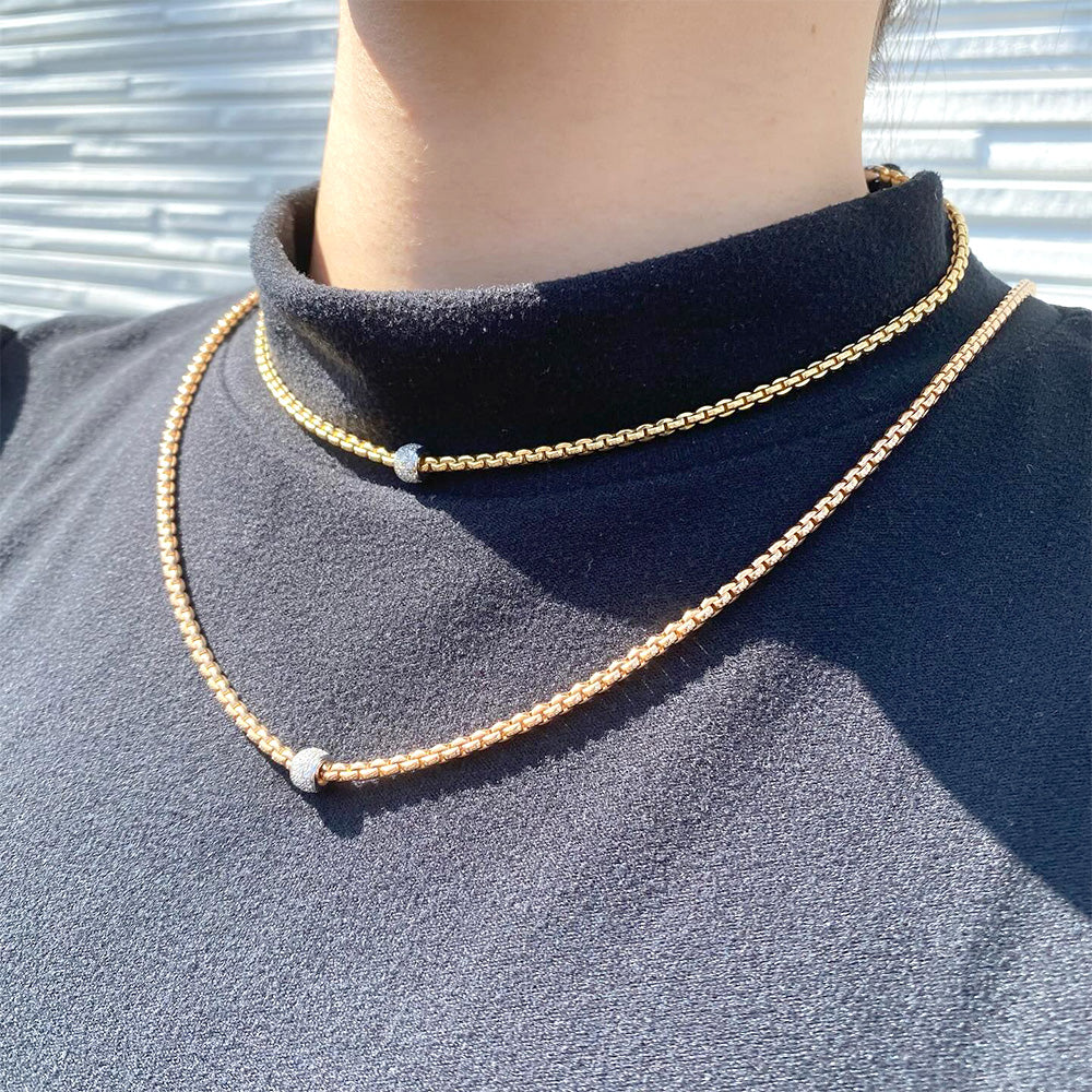 EKA TINY NECKLACE W/DIAS - ROPE