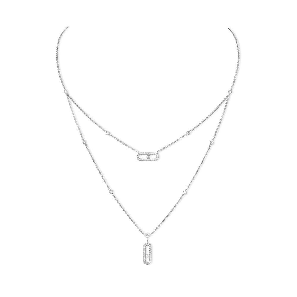 ムーヴ ウノ 2ライン パヴェ ネックレス