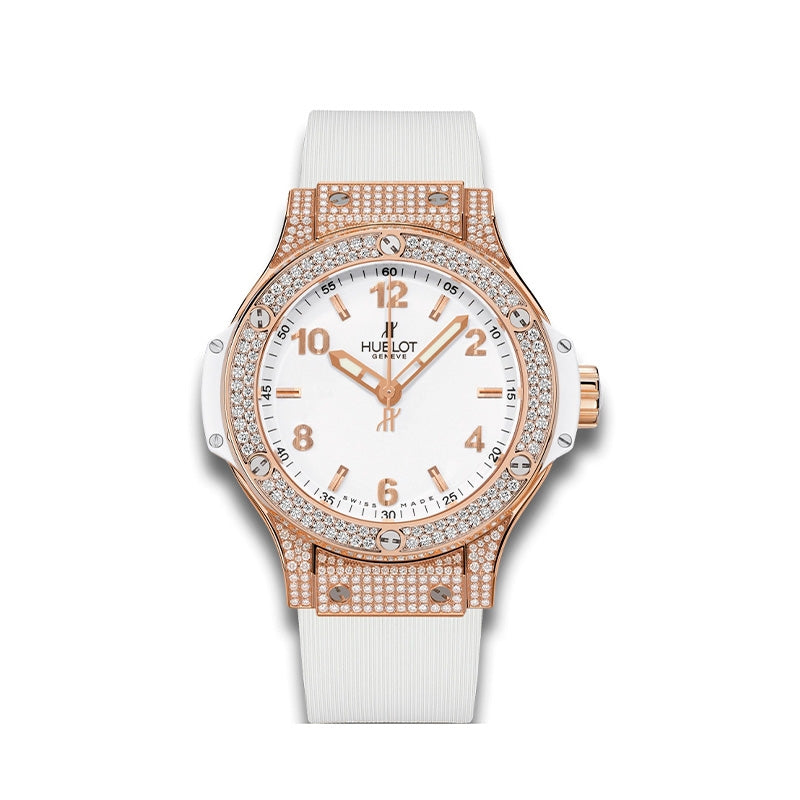 ビッグ・バン ゴールドホワイト パヴェ 38mm