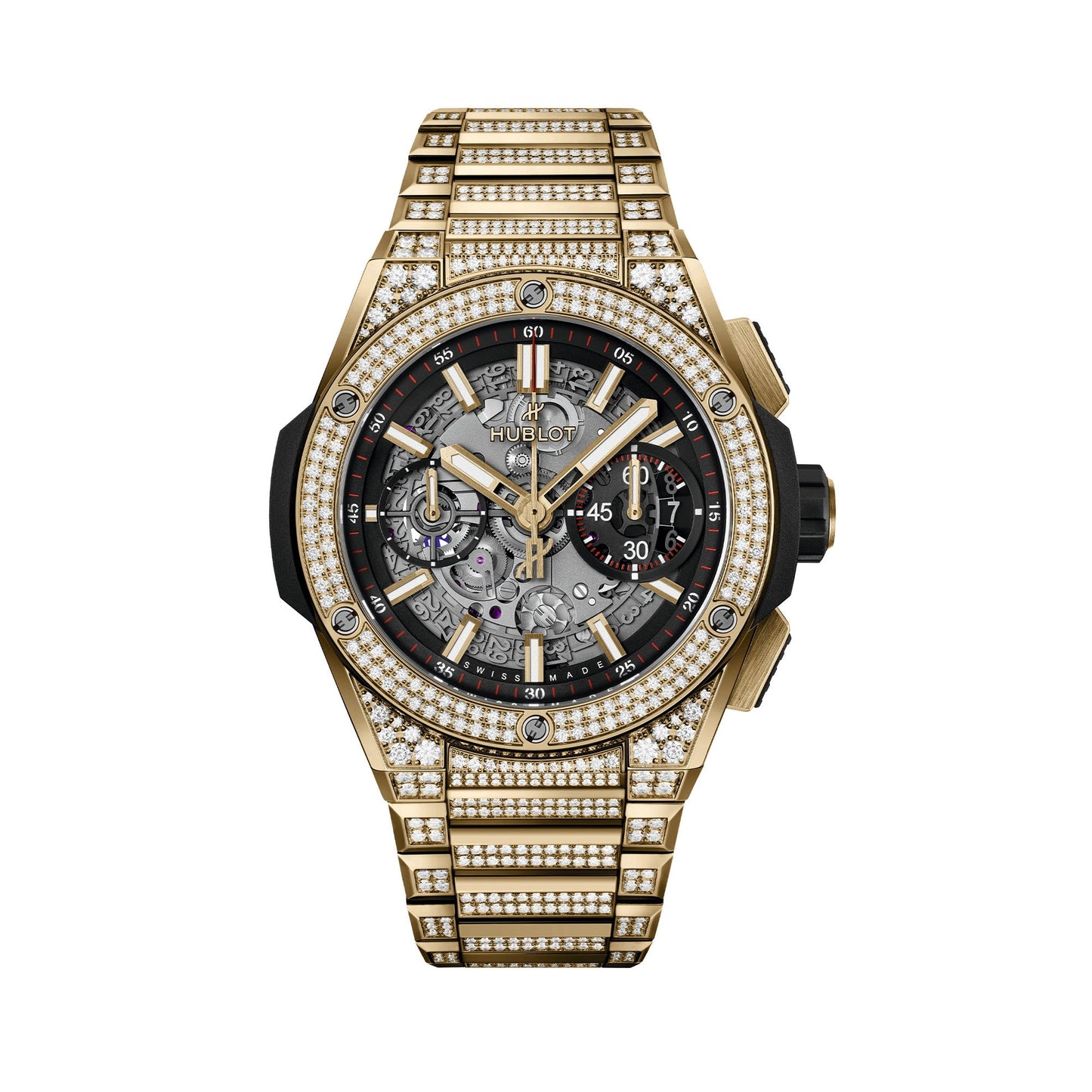 Big Bang Integrated Yellow Gold Pavé 42mm (2022 model)