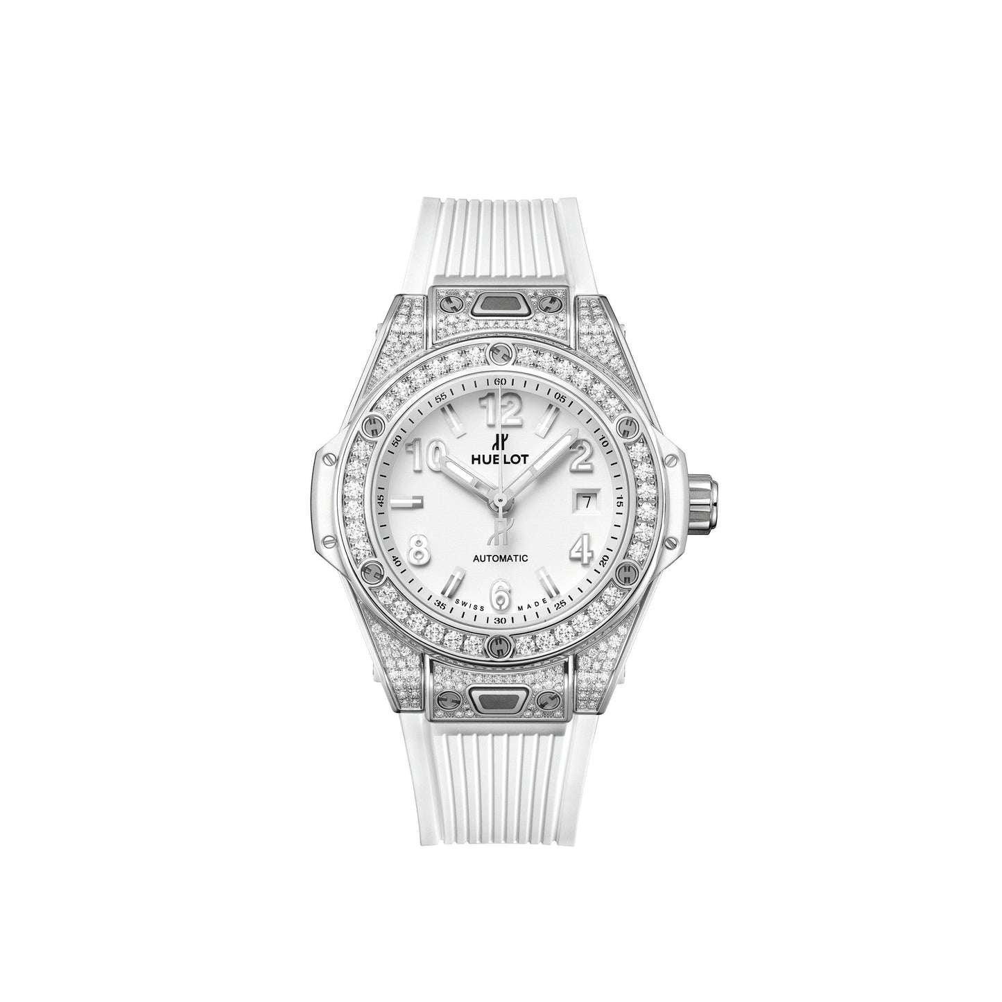 ビッグ・バン ワンクリック スチール ホワイト パヴェ 33mm