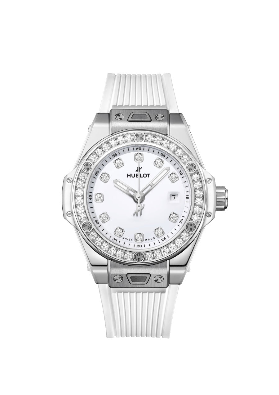 ビッグ・バン ワンクリック スチール ホワイト ダイヤモンド 33mm