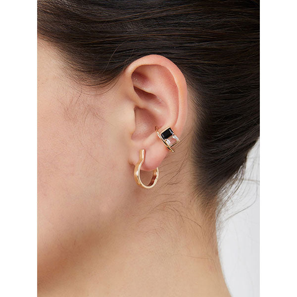 Bird of Paradise オニキス ホワイトトパーズ イヤーカフ (BP44KCF)