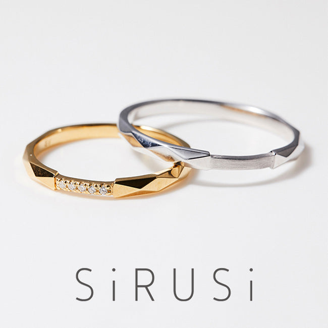 【結婚指輪】 Soil-5stone-K18YG-mirror&Soil-0stone-Pt950-mirror-hairline