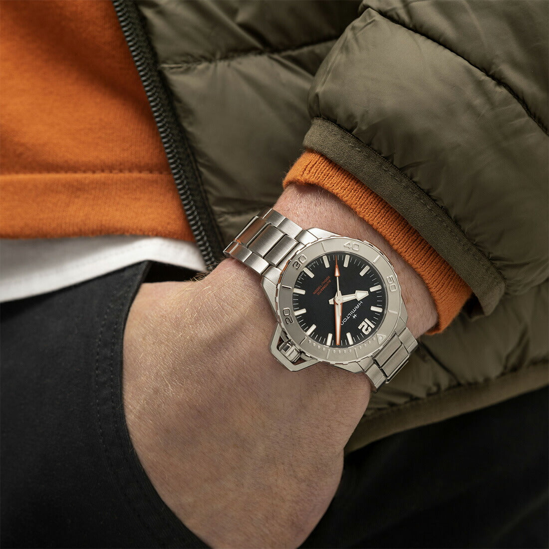 KHAKI NAVY カーキ ネイビー Openwater Auto H77485130