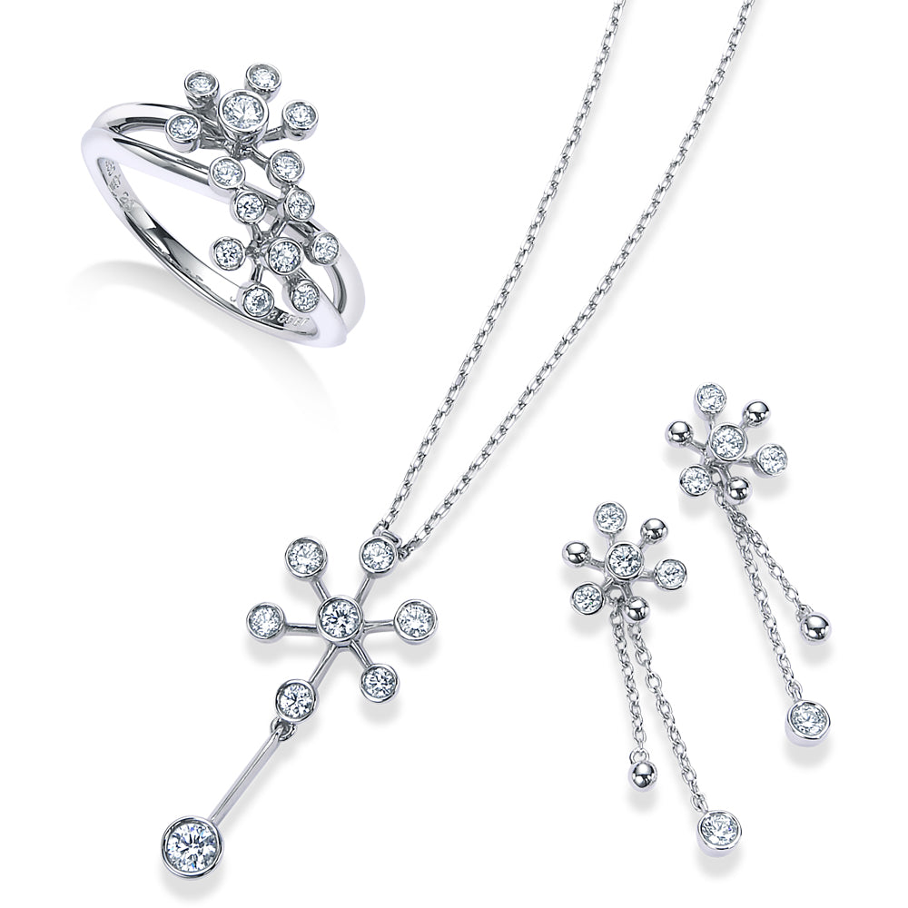 モダンライト プラチナ 2WAY ピアス