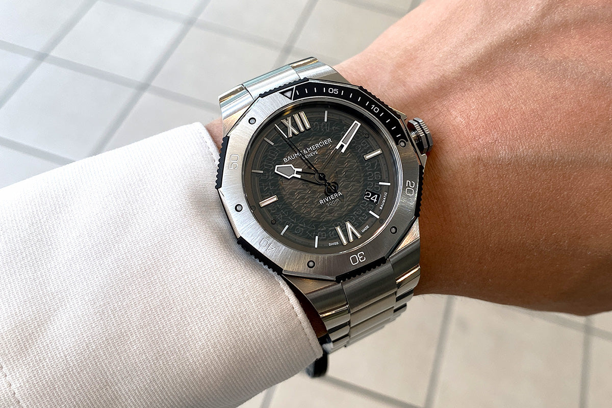 ボーム&メルシエの無骨なラグスポモデルの新作リビエラアズール300ｍが入荷しました！