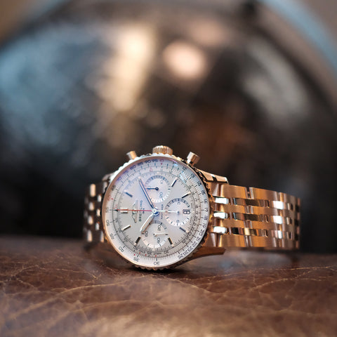 【ナビタイマー】ブライトリングからゴールドブレスモデルが入荷しました。