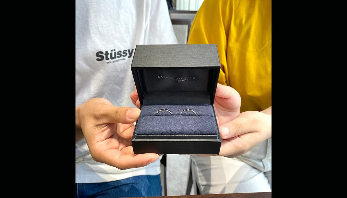 シンプルなデザインと傷のつきにくさを決め手に「LAZARE DIAMOND / ラザール ダイヤモンド」を選びました