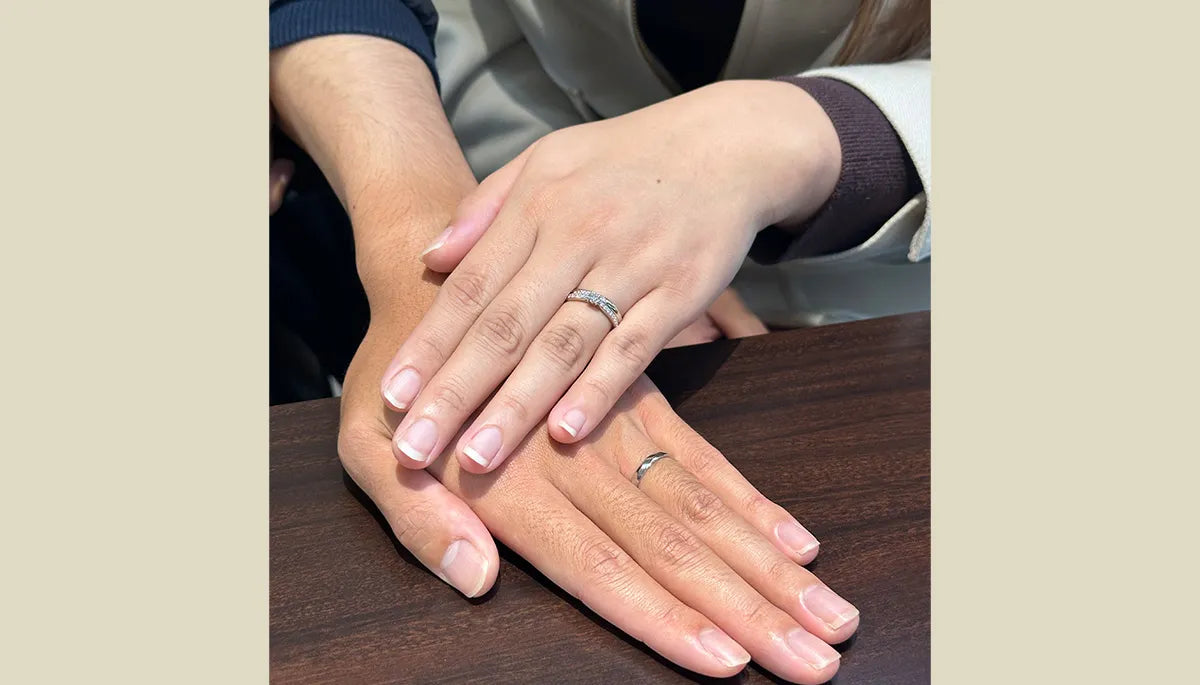 自分たちの好きなデザインで一目惚れした「LAZARE DIAMOND / ラザール ダイヤモンド」を選びました♡