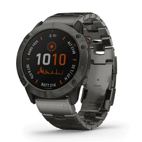 取り扱い終了 / fēnix 6X Pro Dual Power Ti Black DLC Titanium band