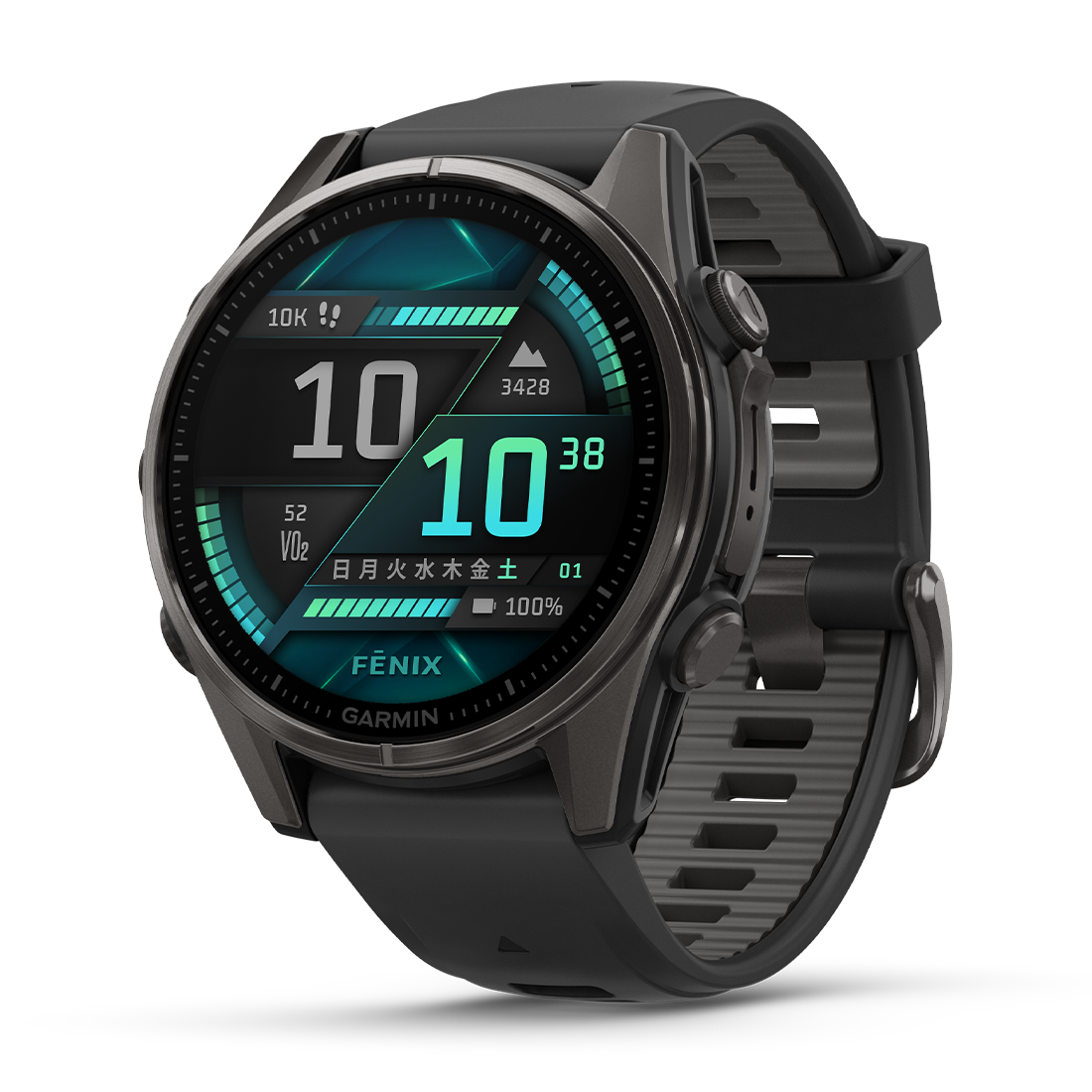 fenix 8 Sapphire AMOLED 43mm Ti Carbon Gray DLC / Black