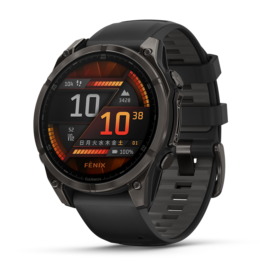 fenix 8 Sapphire AMOLED 47mm Ti Carbon Gray DLC / Black