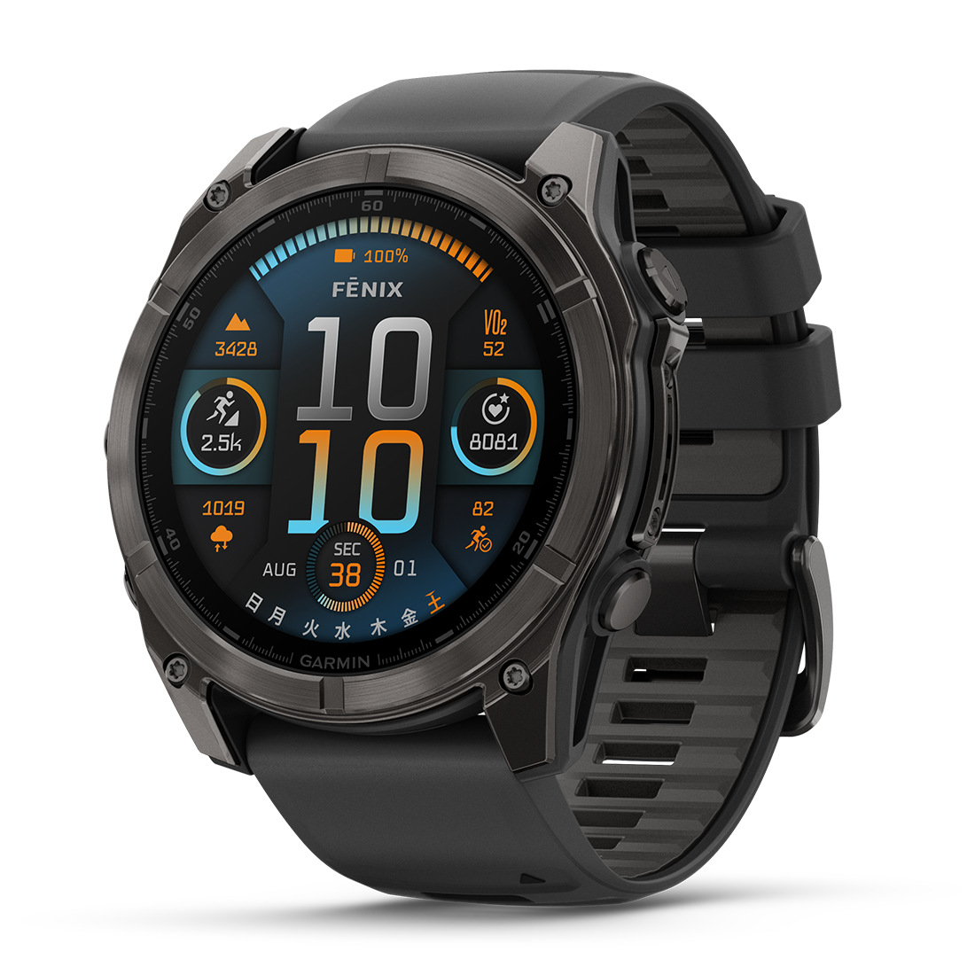 fenix 8 Sapphire AMOLED 51mm Ti Carbon Gray DLC / Black