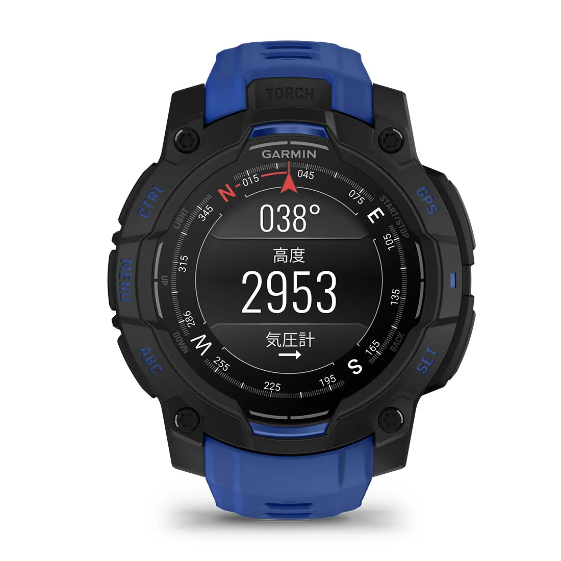 Instinct 3 AMOLED 45mm スーパーノヴァコレクション Black / Bolt Blue