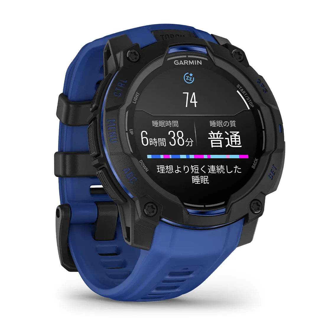 Instinct 3 AMOLED 45mm スーパーノヴァコレクション Black / Bolt Blue