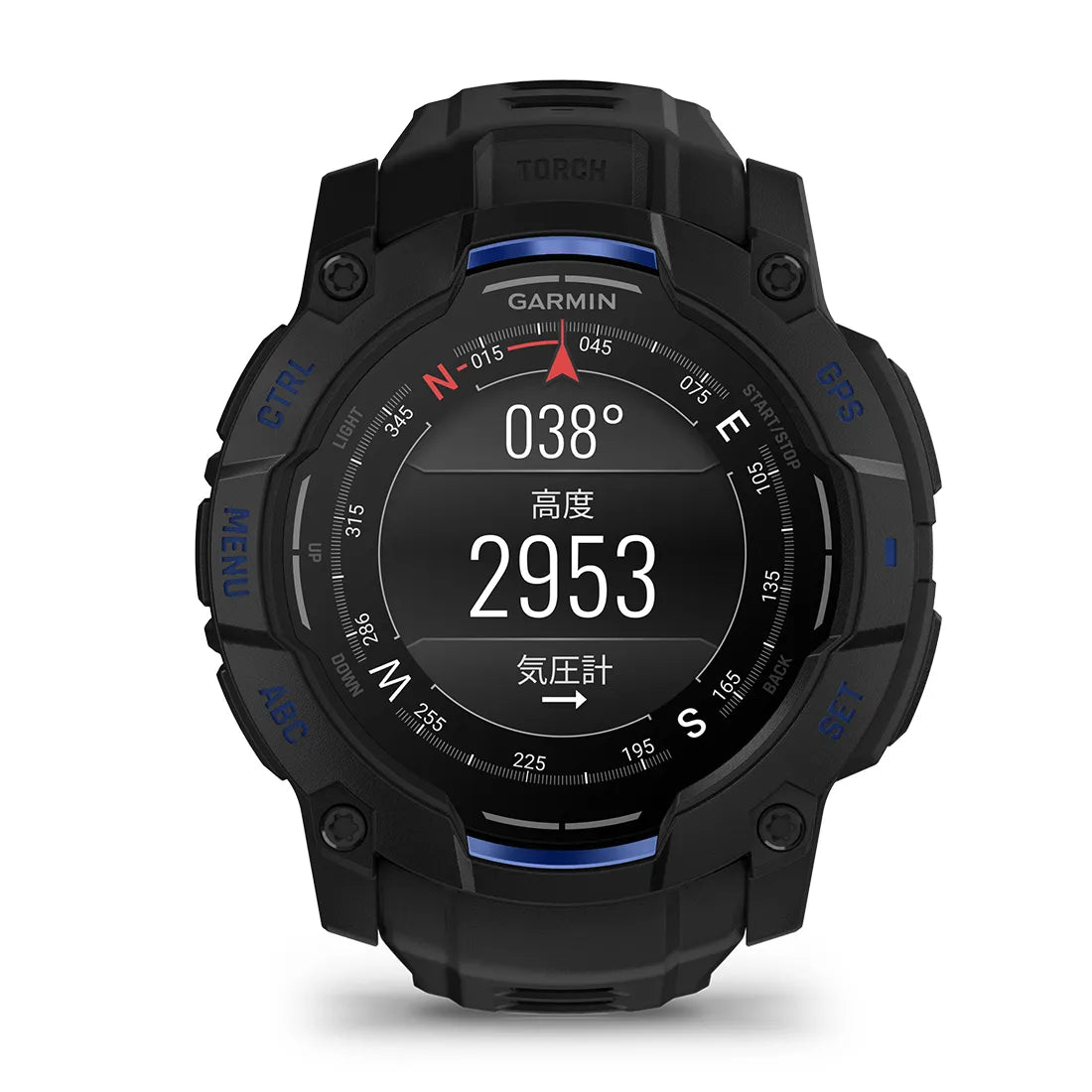 Instinct 3 AMOLED 50mm スーパーノヴァコレクション Black / Bolt Blue Accents