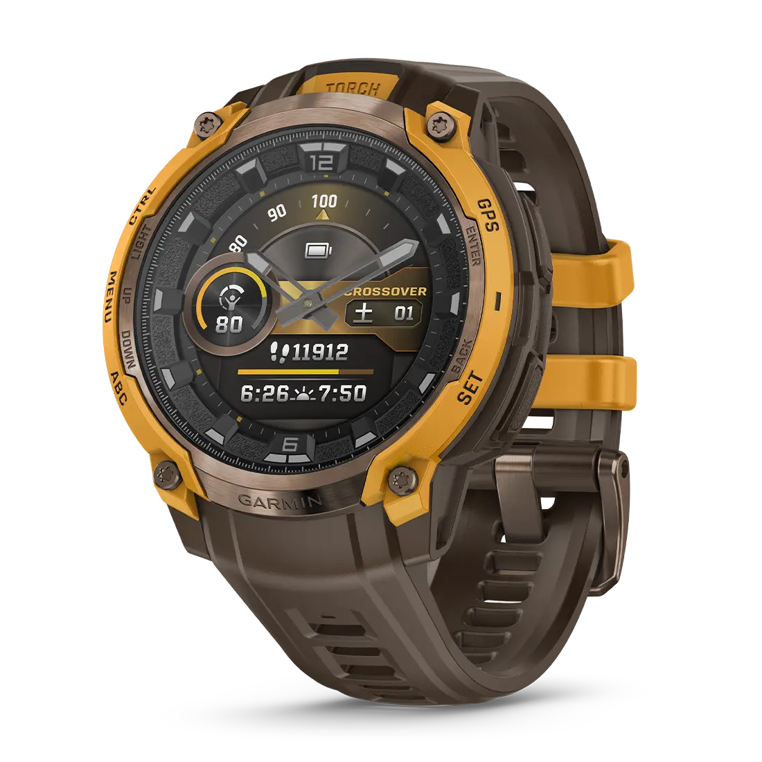 GARMIN / ガーミン
Instinct Crossover AMOLED Sunburst / Cocoa