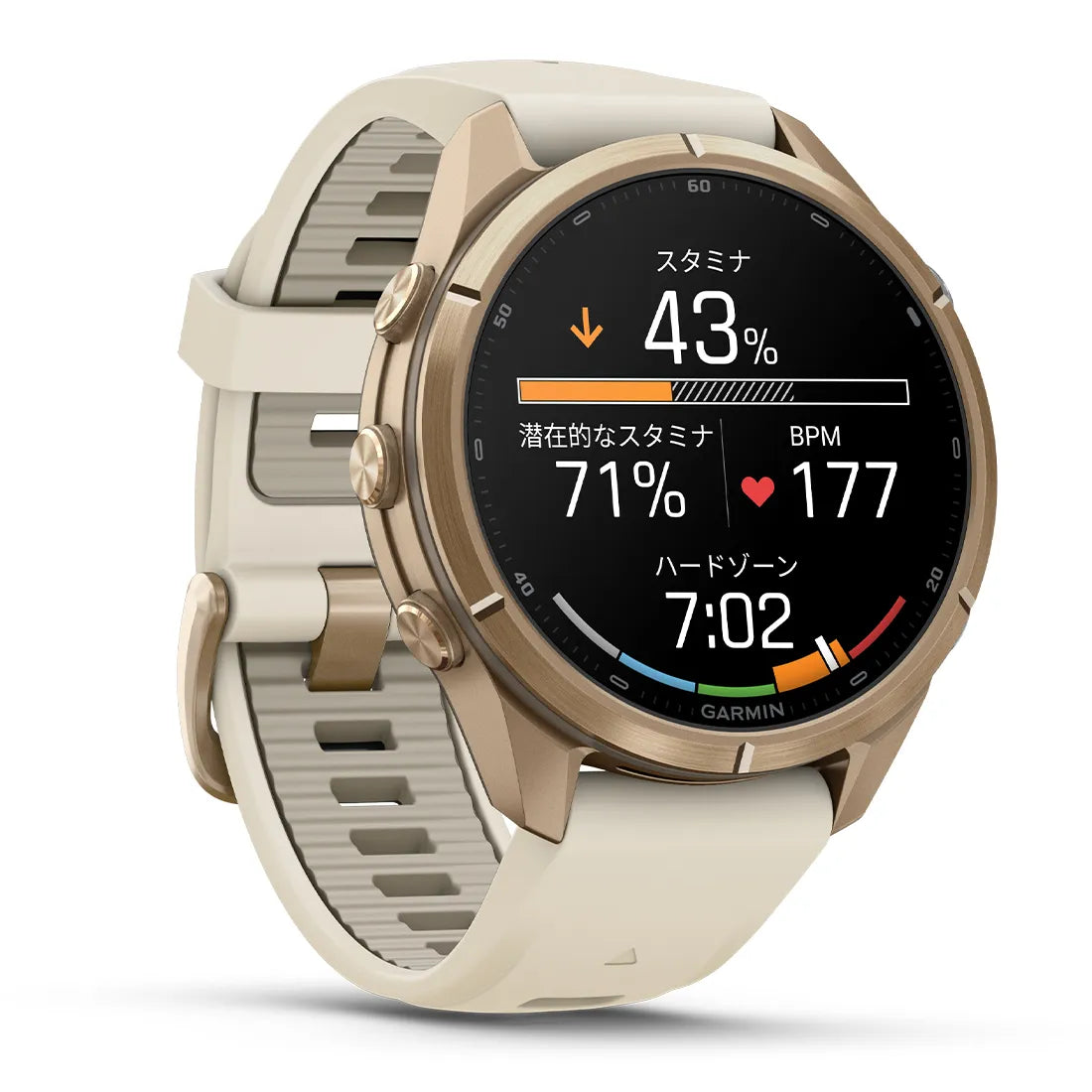 【予約注文】fenix 9 Pro Sapphire AMOLED 43mm Gold Ti / Cream