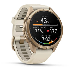 【予約注文】fenix 9 Pro Sapphire AMOLED 43mm Gold Ti / Cream