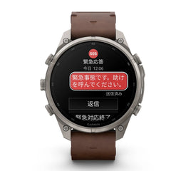 【予約注文】fenix 9 Pro inReach Sapphire AMOLED 47mm Ti / Leather Band