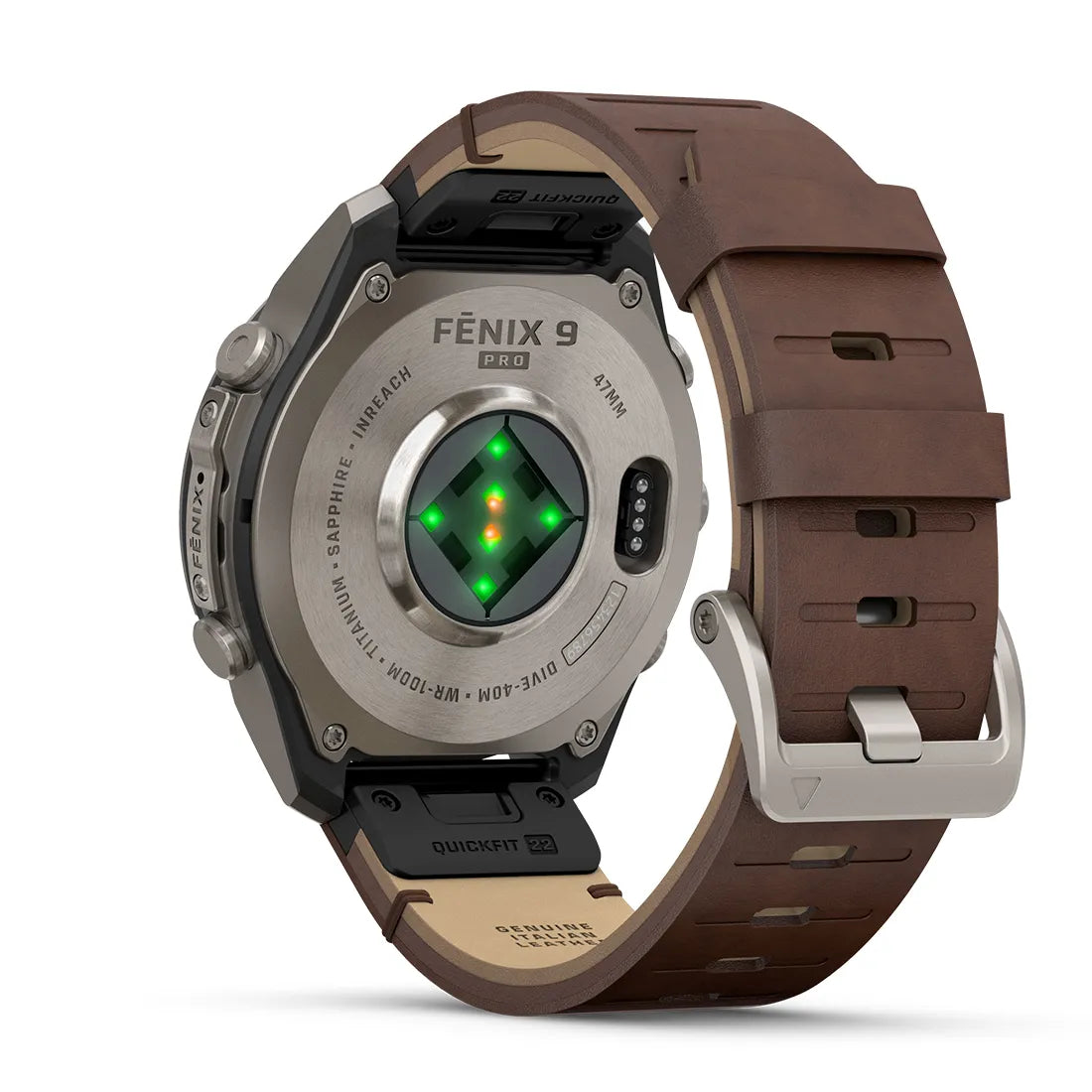 【予約注文】fenix 9 Pro inReach Sapphire AMOLED 47mm Ti / Leather Band