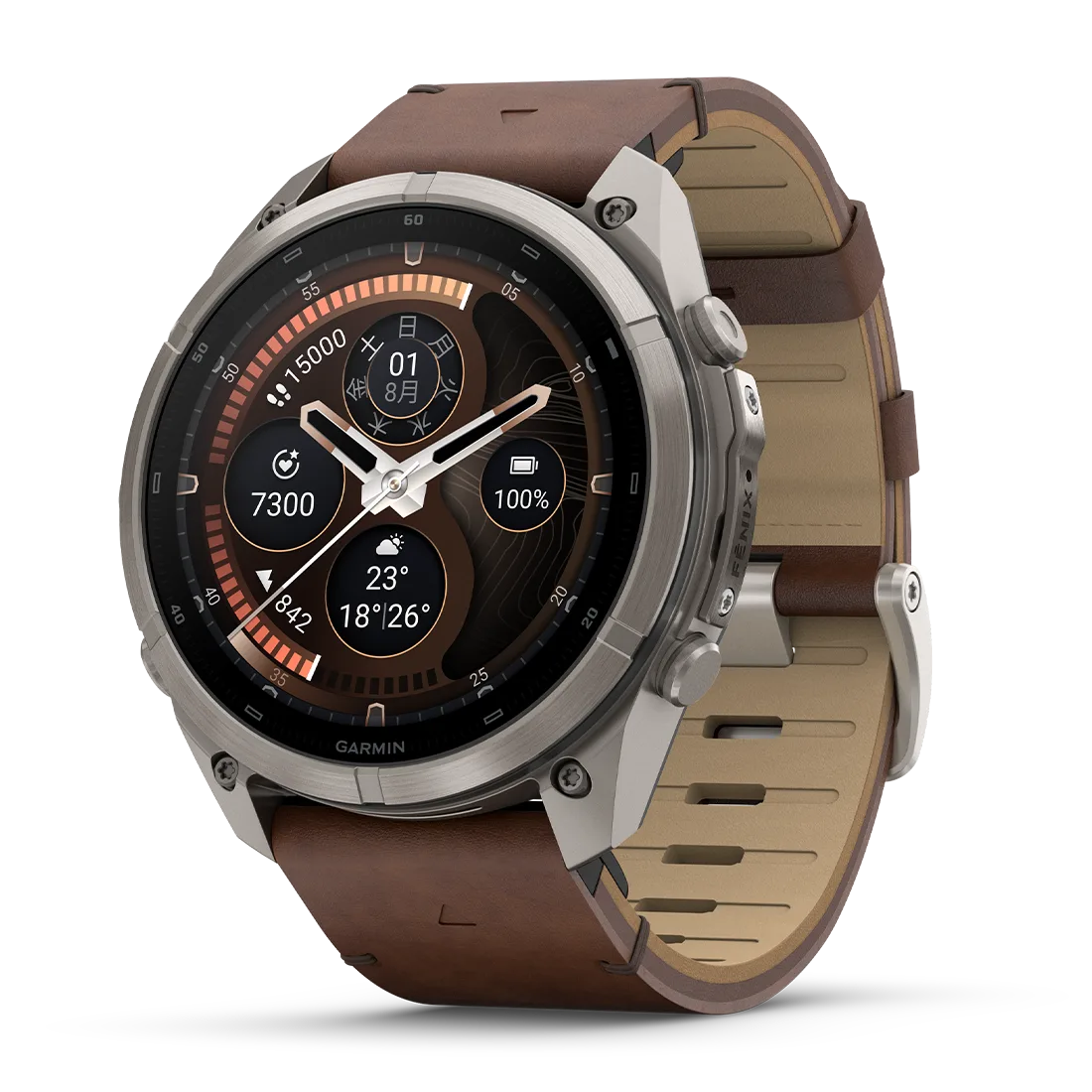 【予約注文】fenix 9 Pro inReach Sapphire AMOLED 51mm Ti / Leather Band