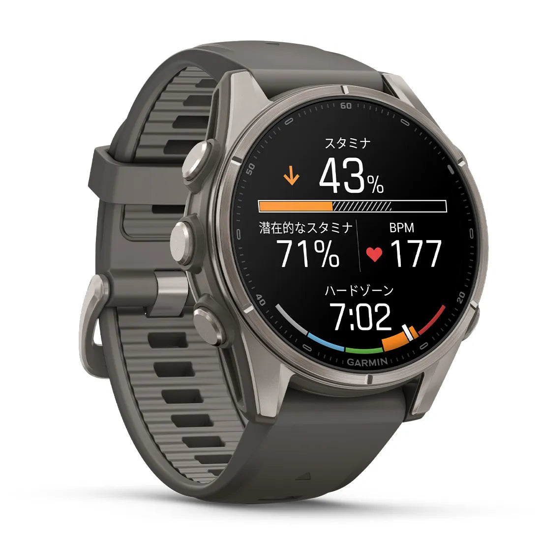 【予約注文】fēnix 9 Sapphire AMOLED 43mm Ti / Pebble Gray