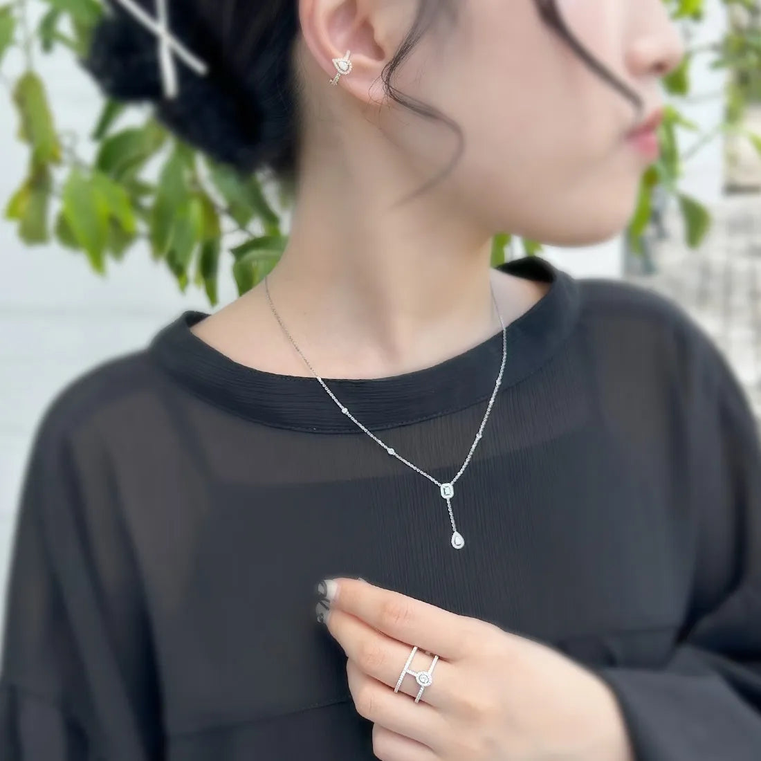 クラヴァット マイ ツイン  ネックレス  0.10ct × 2