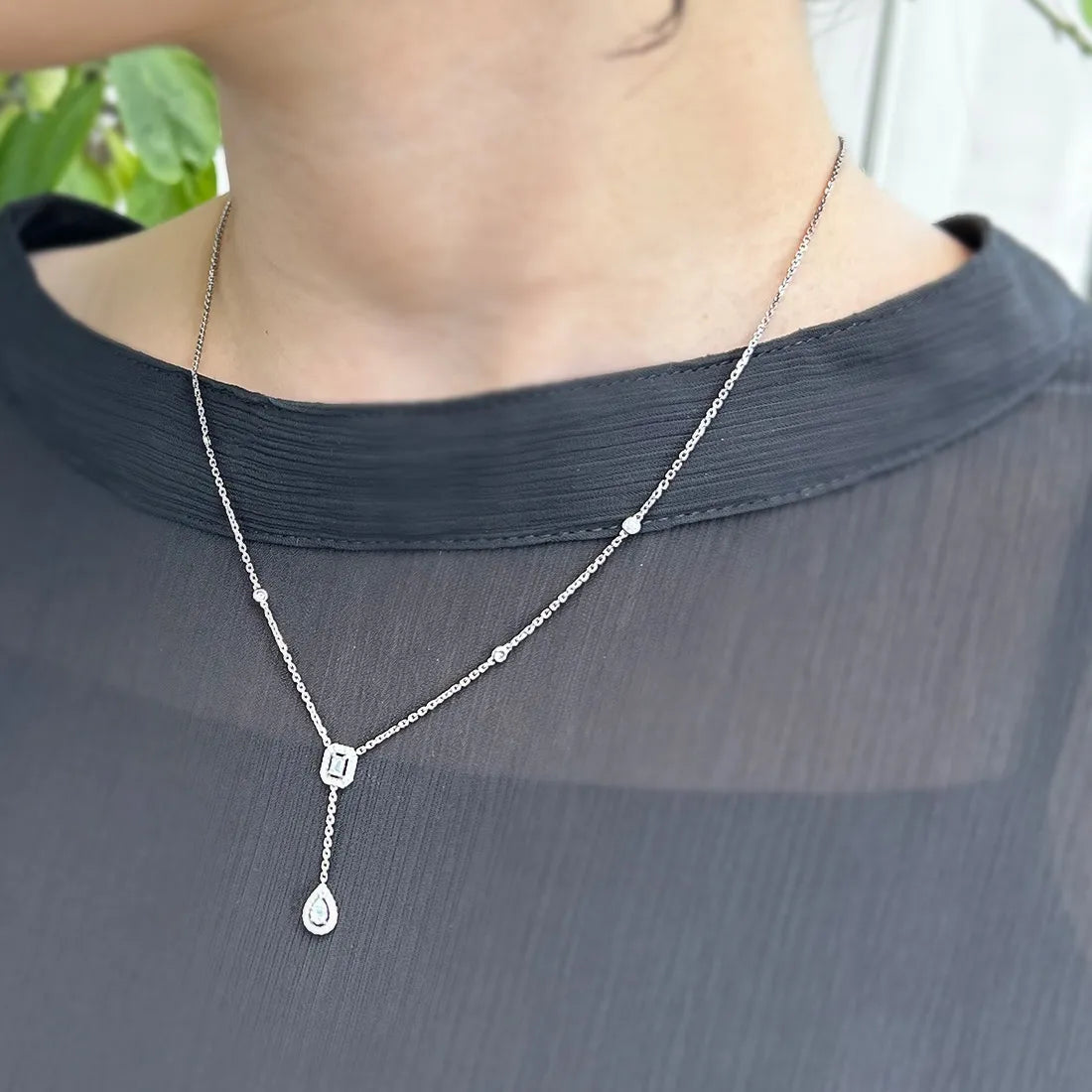 クラヴァット マイ ツイン  ネックレス  0.10ct × 2