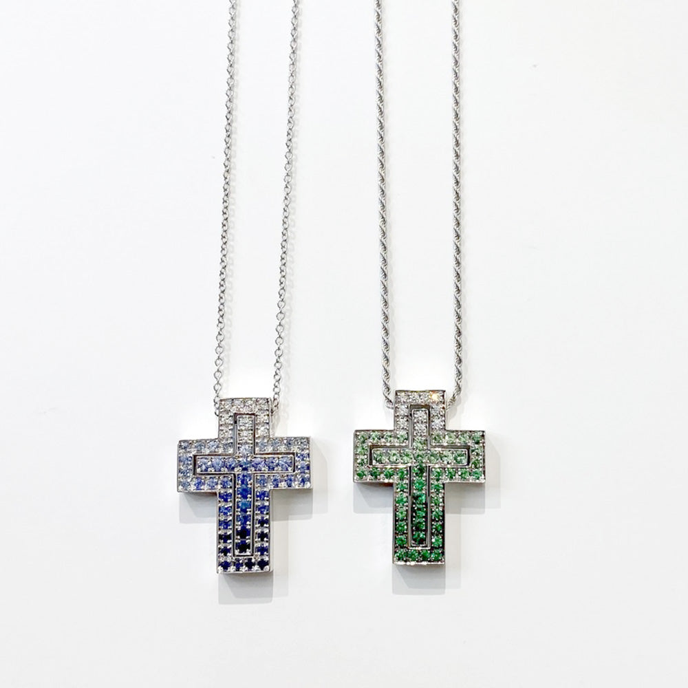 Belle Epoque necklace S<br> iceberg<br> blue sapphire gradient necklace