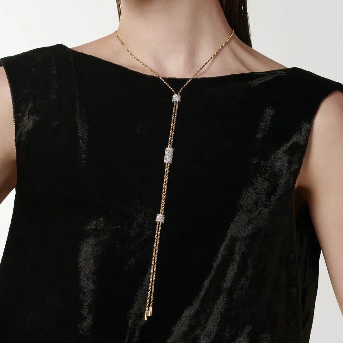 ARIA ダイヤモンドパヴェ スライドビーズ付きネックレス