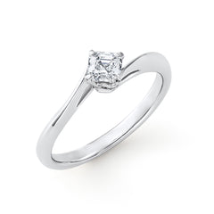 ロイヤル・アッシャー・カット プラチナ ダイヤモンドリング　AC046