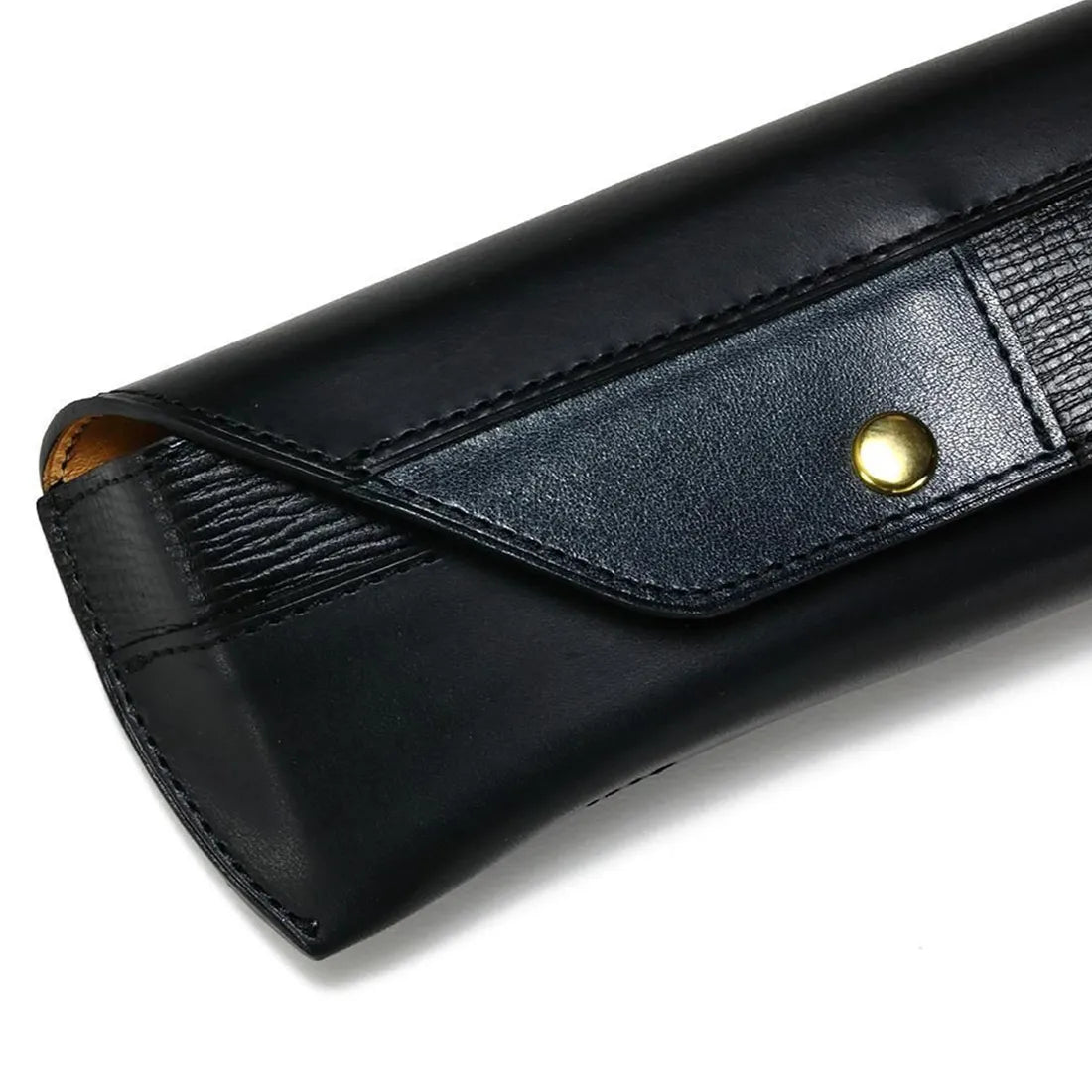 PATCHWORK LEATHER EYEWEAR CASE / SOMES SADDLE / Black - flap type