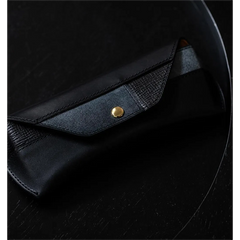 PATCHWORK LEATHER EYEWEAR CASE / SOMES SADDLE / Black - flap type