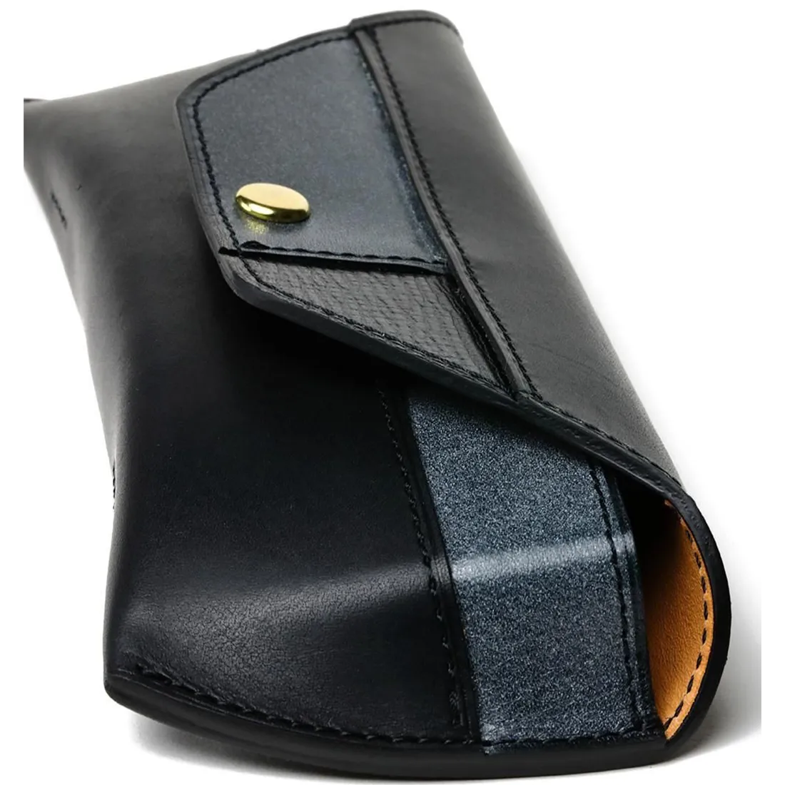 PATCHWORK LEATHER EYEWEAR CASE / SOMES SADDLE / Black - flap type