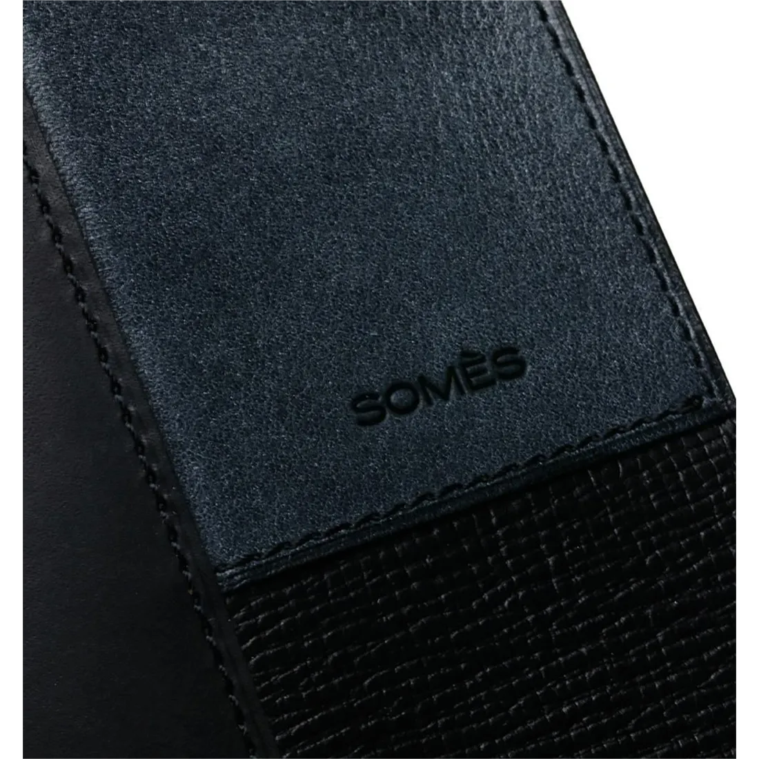 PATCHWORK LEATHER INNER POCKET EYEWEAR CASE / SOMES SADDLE / Black - flap type