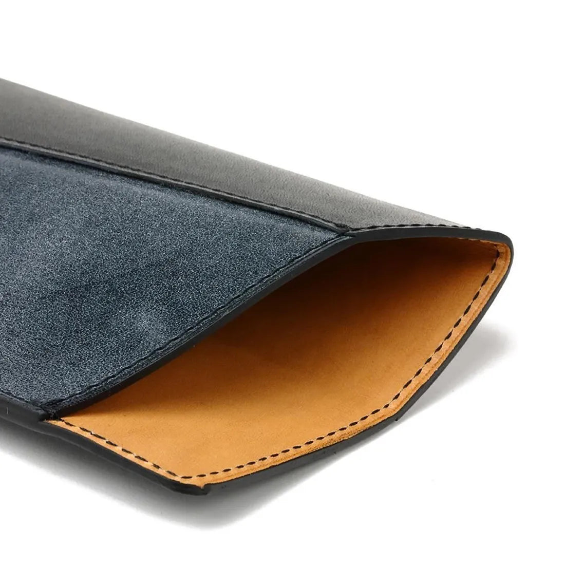 PATCHWORK LEATHER INNER POCKET EYEWEAR CASE / SOMES SADDLE / Black - flap type