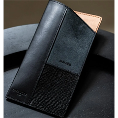 PATCHWORK LEATHER INNER POCKET EYEWEAR CASE / SOMES SADDLE / Black - flap type