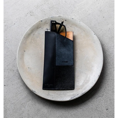 PATCHWORK LEATHER INNER POCKET EYEWEAR CASE / SOMES SADDLE / Black - flap type