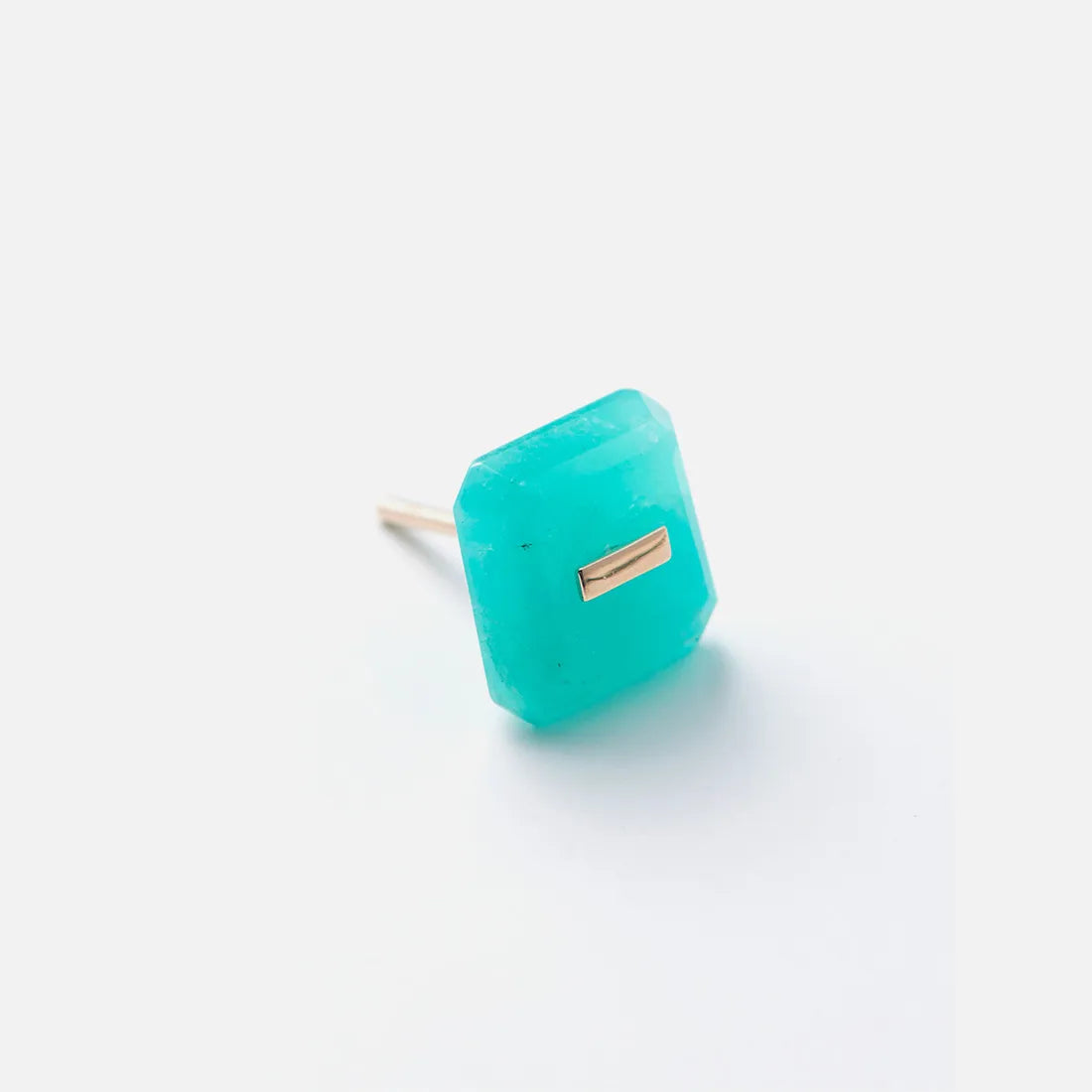 BIRD OF PARADISE ネイキッド スクエア ストーン スタッド ピアス / アマゾナイト